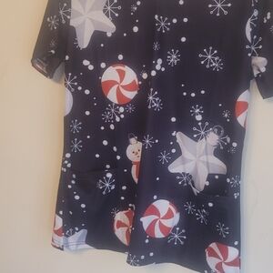 Christmas scrub top